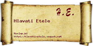 Hlavati Etele névjegykártya